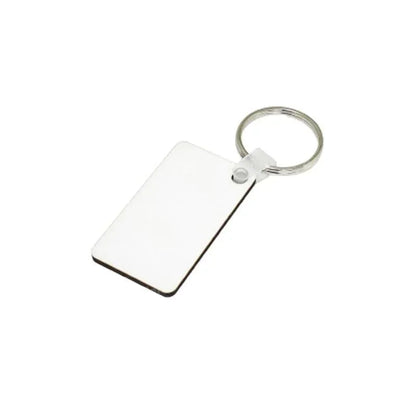 Porte-clés rectangle en bois avec un revêtement compatible avec la sublimation