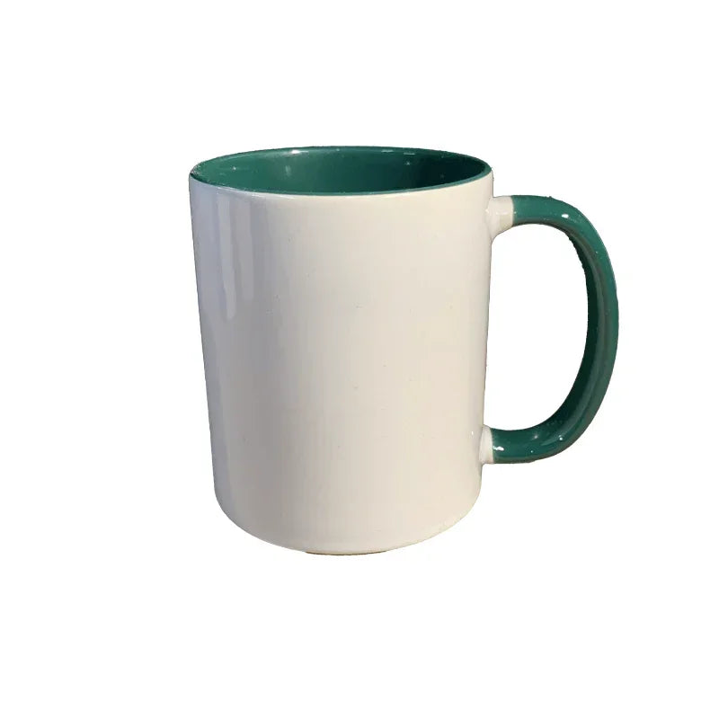 Coque sublimation Mug Vert Mug bicolores en céramique Mug sublimation bicolores avce boîte de transport